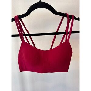 Lululemon Like a Cloud Ribbed Bra B/C Cup Pink Magenta LW2DJDS Size 6 NWT